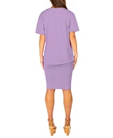 Dai Moda Women's Purple Pencil Skirt