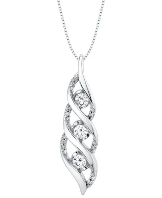 Sirena Diamond Twist Pendant Necklace (/8 ct. t.w.) in 14k White Gold