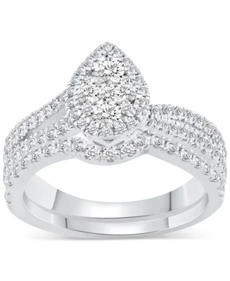 Diamond Pear-Shaped Cluster Bridal Set (1 ct. t.w.) in 14k Gold