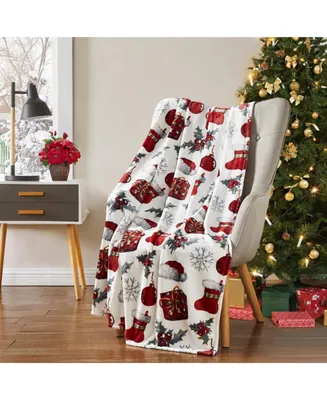 Kate Aurora Christmas Santa Hats & Boots Ultra Soft & Plush Throw Blankets - 50 in. W x 70 in. L