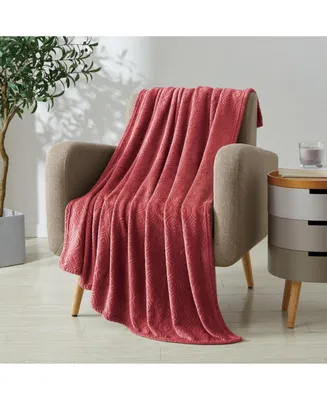 Kate Aurora Ultra Soft & Plush Modern Ogee Fleece Throw Blanket Covers - 50 in. W x 60 L