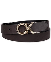 Calvin Klein Women's Reversible Puffed Ck Monogram Buckle Belt