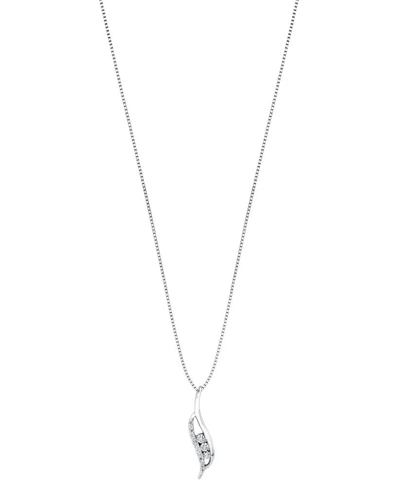 Sirena Diamond Pendant Necklace (1/5 ct. t.w.) in 14k White Gold