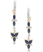 Sapphire (1 ct. tw) & Diamond (1/5 ct. tw.) Drop Earrings in 14k Gold