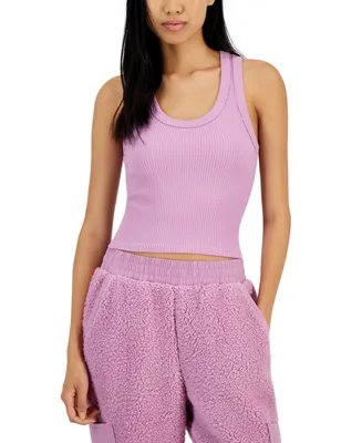 Hippie Rose Juniors' Seamless Ribbed Crewneck Tank Top