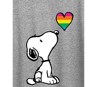 Hybrid Apparel Trendy Plus Peanuts Snoopy Pride Rainbow Heart Graphic T-shirt