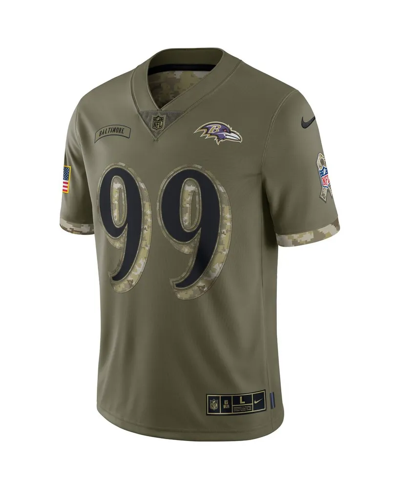 Men's Nike Odafe Oweh Olive Baltimore Ravens 2022 Salute To Service Limited Jersey