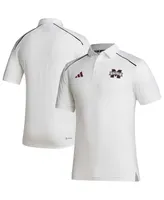 Men's adidas White Mississippi State Bulldogs Coaches Aeroready Polo Shirt
