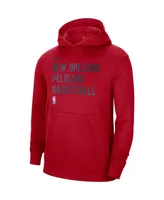 Men's and Women's Nike Red New Orleans Pelicans 2023/24 Performance Spotlight On-Court Practice Pullover Hoodie