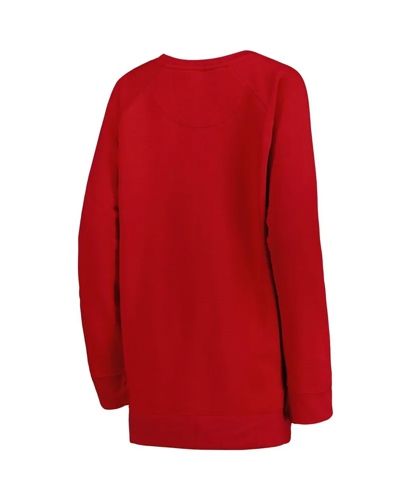 Women's Pressbox Crimson Alabama Crimson Tide Steamboat Animal Print Raglan Pullover Sweatshirt