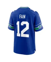 Men's Nike 12th Fan Royal Seattle Seahawks Throwback Player Game Jersey