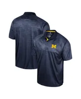 Men's Colosseum Navy Michigan Wolverines Honeycomb Raglan Polo Shirt