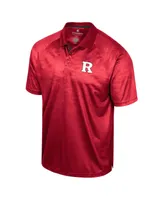 Men's Colosseum Scarlet Rutgers Knights Honeycomb Raglan Polo Shirt