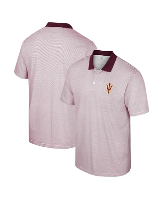 Men's Colosseum White, Cardinal Arizona Sun Devils Print Stripe Polo Shirt