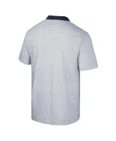 Men's Colosseum White Georgetown Hoyas Print Stripe Polo Shirt