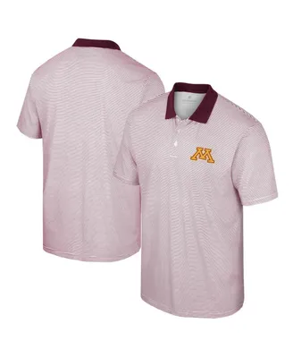 Men's Colosseum White, Maroon Minnesota Golden Gophers Print Stripe Polo Shirt