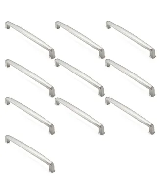 Cauldham Solid Satin Nickel Bar Cabinet Handles 7.5" Hole Centers 10 Pk