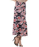 24seven Comfort Apparel Women's Floral Maxi Skirt