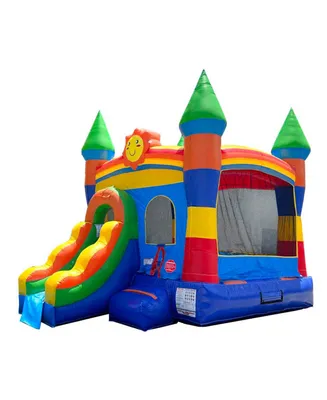 Pogo Bounce House Inflatable Bounce House with Slide for Kids (Without Blower) - 18 x 12 x 14.5 Foot Backyard Inflatable Bouncy House - Built