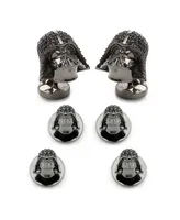 Star Wars Men's Darth Vader Crystal Helmet Cufflinks and Stud Set, 6 Piece Set