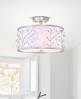 Lala 20" 3-Light Indoor Semi-Flush Mount Ceiling Light with Light Kit and Remote