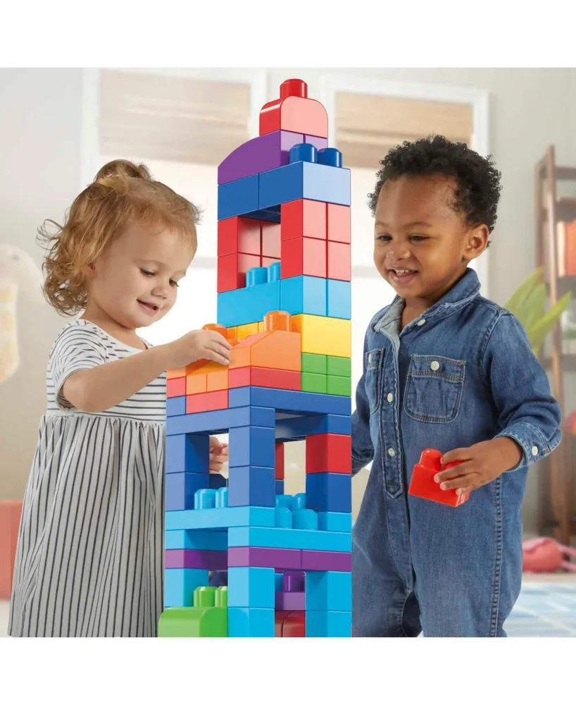 Mega Bloks 80-piece Big Building Bag Blocks for Toddlers 1-3, Blue