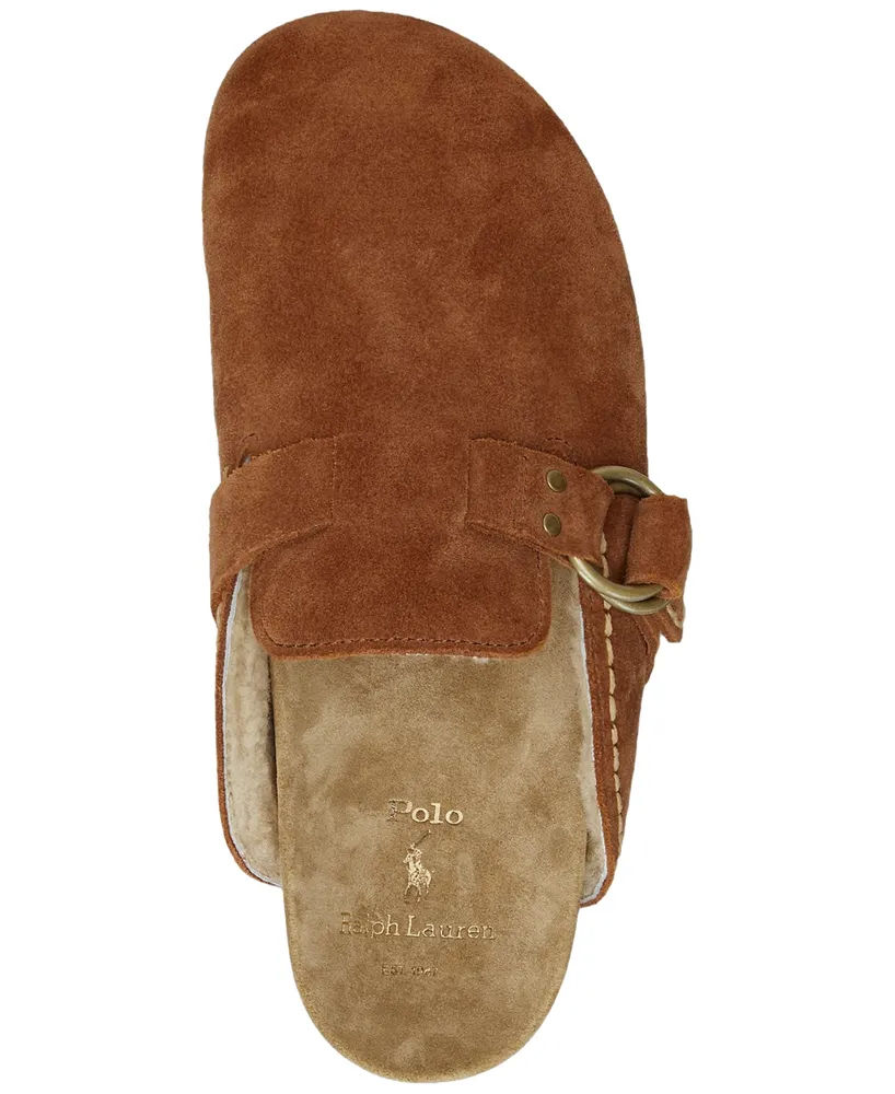 Polo Ralph Lauren Men's Turbach Shearling-Lined Suede Slip-On Clogs
