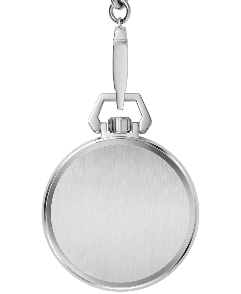 Bulova Men's Automatic Classic Sutton Stainless Steel Chain Pocket Watch 50mm - Silver