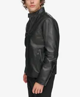 Dkny Men's Leather Racer Jacket