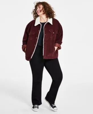Levis Trendy Plus Size 90s Cotton Sherpa Long Sleeve Trucker Jacket Perfect Crewneck T Shirt 725 High Rise Bootcut Jeans