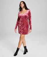 And Now This Women's Sweetheart-Neck Velour Dress, Created for Macy's