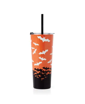 Cambridge Ombre Bats Insulated Tumbler with Straw, 24 oz