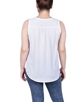 Petite Sleeveless Button-Front Blouse