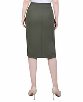 Ny Collection Petite Slim Belted Scuba Crepe Skirt