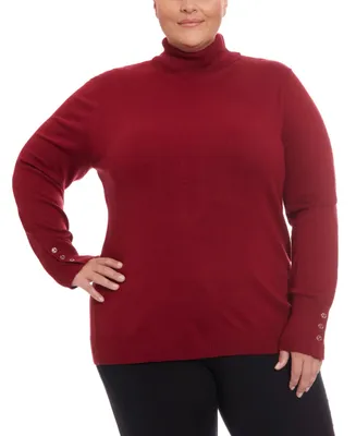 Joseph A Plus Size Long Sleeve Turtleneck Sweater