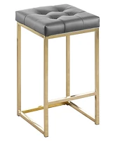 Best Master Furniture Jersey 27" Faux Leather Counter Height Stools, Set of 2