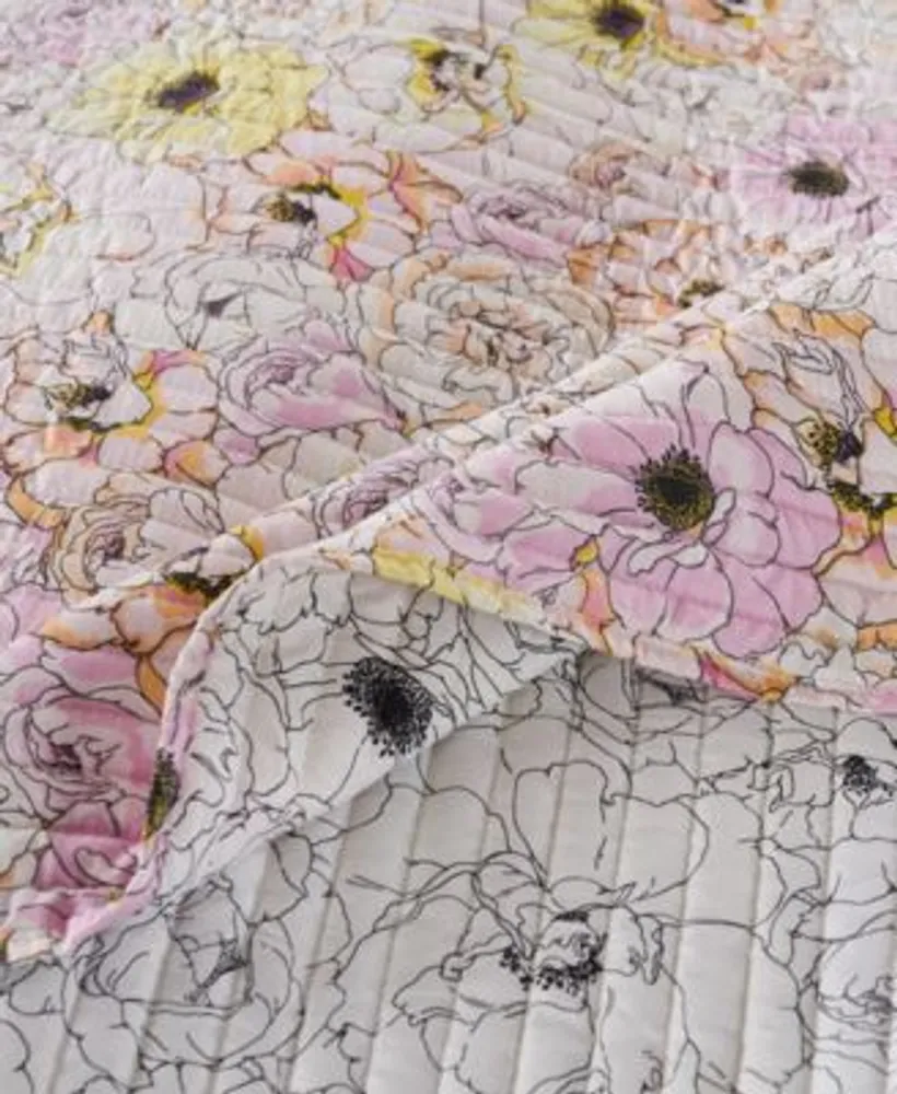 Greenland Home Fashions Misty Bloom Floral Reversible Quilt Set