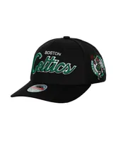 Men's Mitchell & Ness Black Boston Celtics Mvp Team Script 2.0 Stretch-Snapback Hat