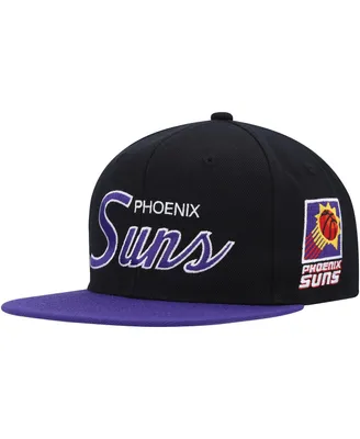Men's Mitchell & Ness Black Phoenix Suns Hardwood Classics Mvp Team Script 2.0 Snapback Hat