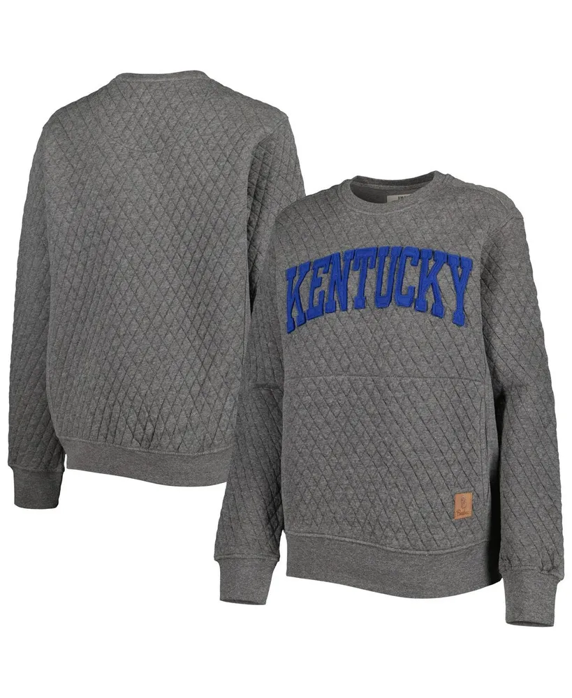 Women's Pressbox Heather Charcoal Kentucky Wildcats Moose Quilted Pullover Sweatshirt