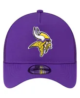 Men's New Era Purple Minnesota Vikings A-Frame Trucker 9FORTY Adjustable Hat