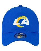 Men's New Era Royal Los Angeles Rams A-Frame Trucker 9FORTY Adjustable Hat