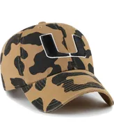 Women's '47 Brand Miami Hurricanes Rosette Leopard Clean Up Adjustable Hat