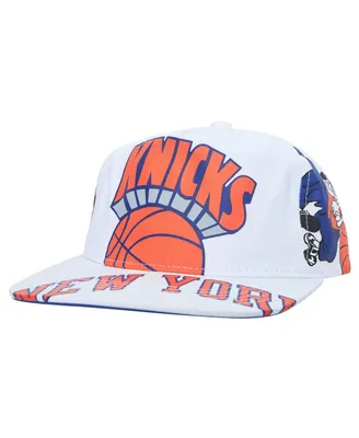 Men's Mitchell & Ness White New York Knicks Hardwood Classics In Your Face Deadstock Snapback Hat