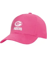 Big Girls Pink Green Bay Packers Adjustable Hat