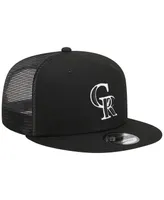 Men's New Era Black Colorado Rockies Trucker 9FIFTY Snapback Hat