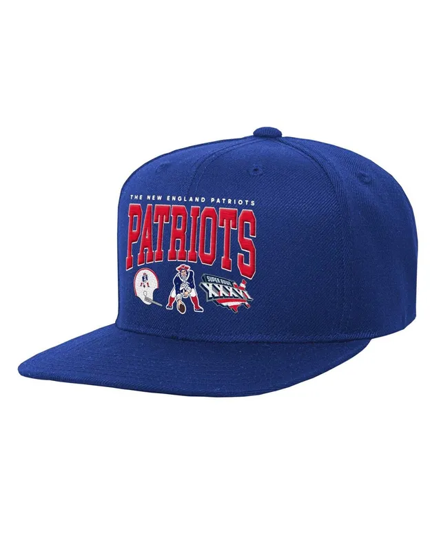 Youth Mitchell & Ness Royal New England Patriots Gridiron Classics Ground  Snapback Hat