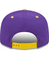 Men's New Era Purple, Gold Los Angeles Lakers Stacked Slant 2-Tone 9FIFTY Snapback Hat