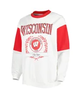 Women's Gameday Couture White Wisconsin Badgers It's A Vibe Dolman Pullover Sweatshirt