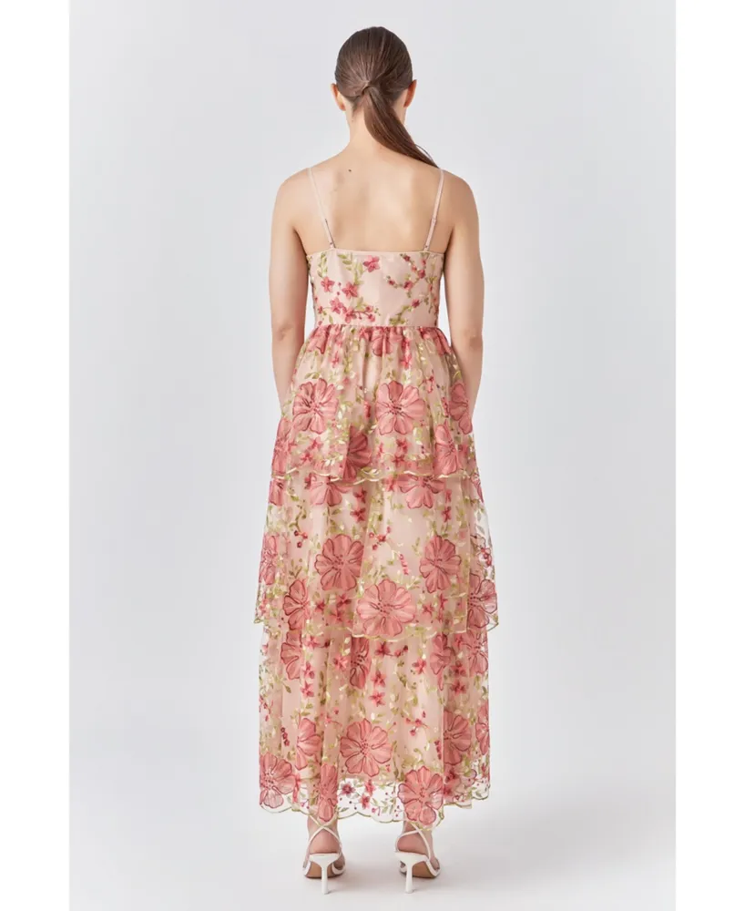 endless rose Women's Floral Embroidered Maxi Dress